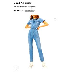 NWT Good American “fit for success” denim jumpsuit